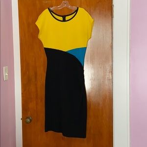 Short-Sleeve Color-Block Dress